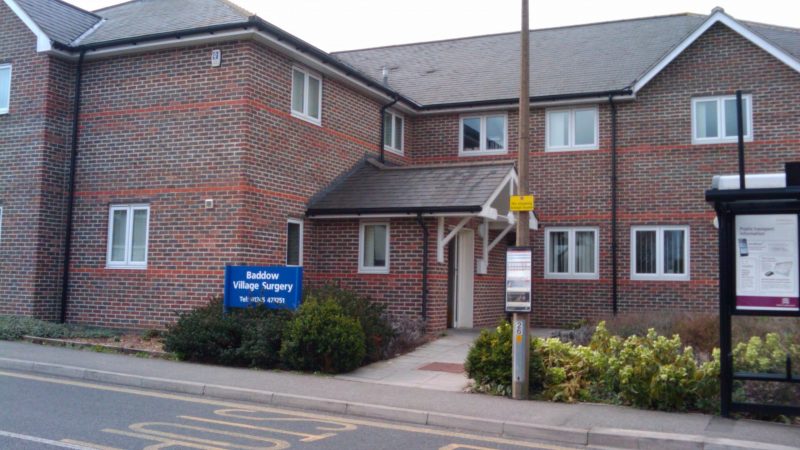 Image shows entrance to Baddow Village Surgery